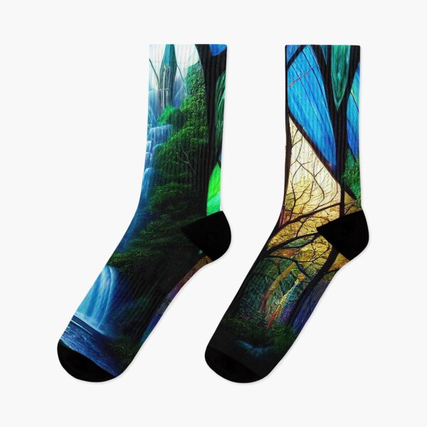 Item preview, Stained Glass Forest Falls designed and sold by fairytailsaiart.