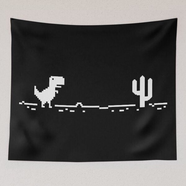 Item preview, Trex Cactus Offline at Night - Pixel Art designed and sold by SingularityGeek.