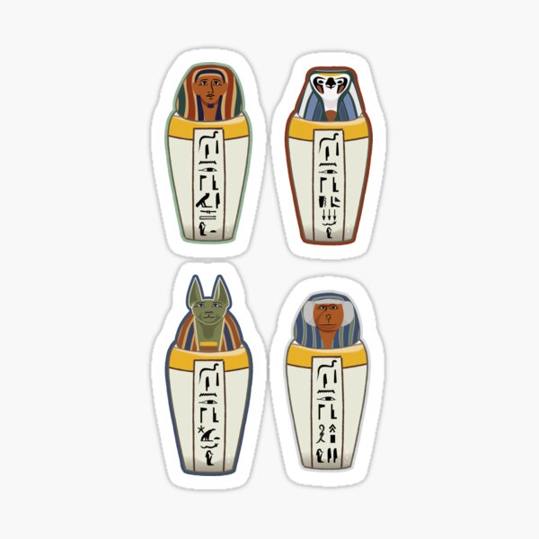 Four sons of Horus: Canopic Jar set Sticker