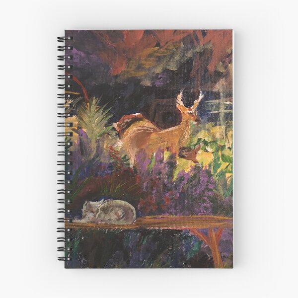 Item preview, Magic Garden with Cat and 3 Deer designed and sold by Alexandra Victoria McMaster.