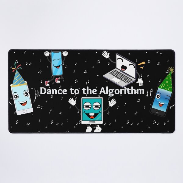 Item preview, "Dance to the Algorithm" funny smiling gadgets designed and sold by Write-to-Rebel.