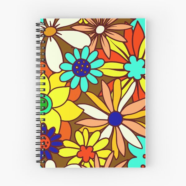 Item preview, 1960's Retro Flower Pattern In Yellow, Aqua, Red designed and sold by DEC02.