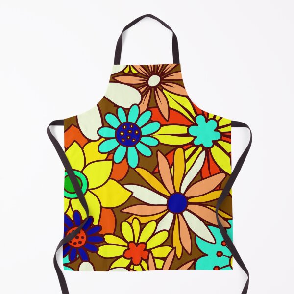 Item preview, 1960's Retro Flower Pattern In Yellow, Aqua, Red designed and sold by DEC02.