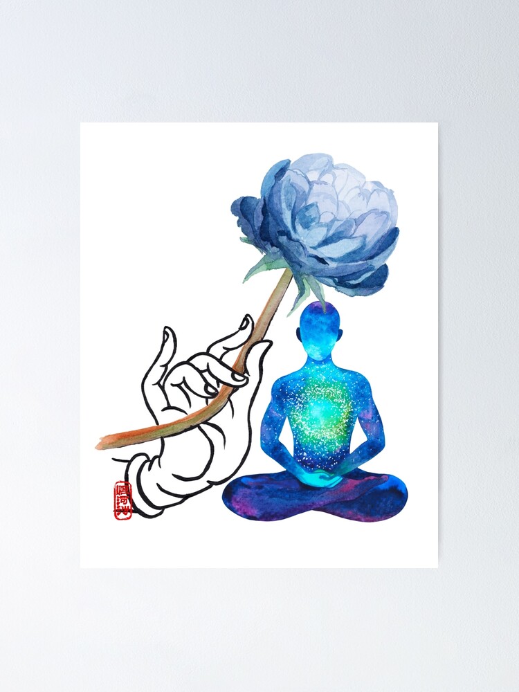 Buddha hand and lotus flower Poster for Sale by Tiffany Roy