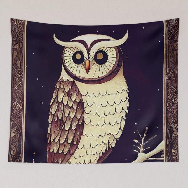 Item preview, Winter Owl Retro designed and sold by Immarcescible.