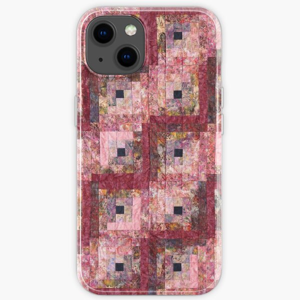 Victorian Rose Log Cabin Quilt iPhone Soft Case