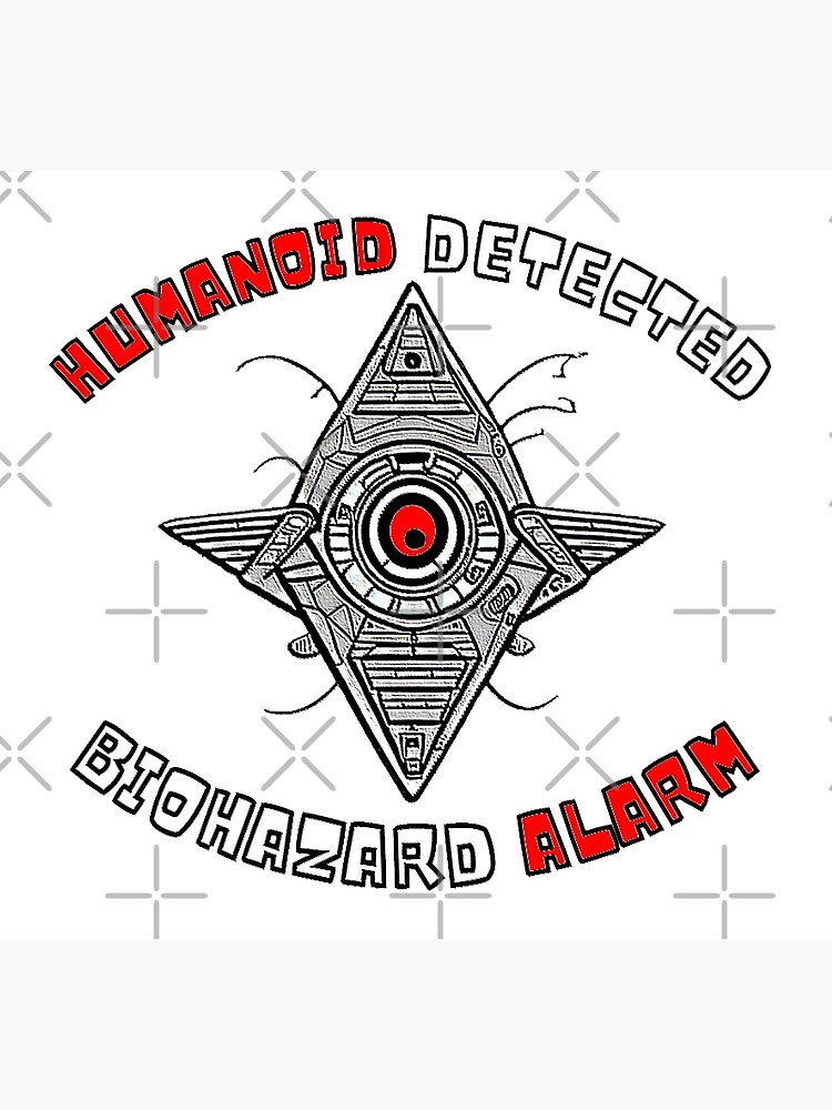 Humanoid Detected Biohazard Alert Red Eye Design Poster For Sale