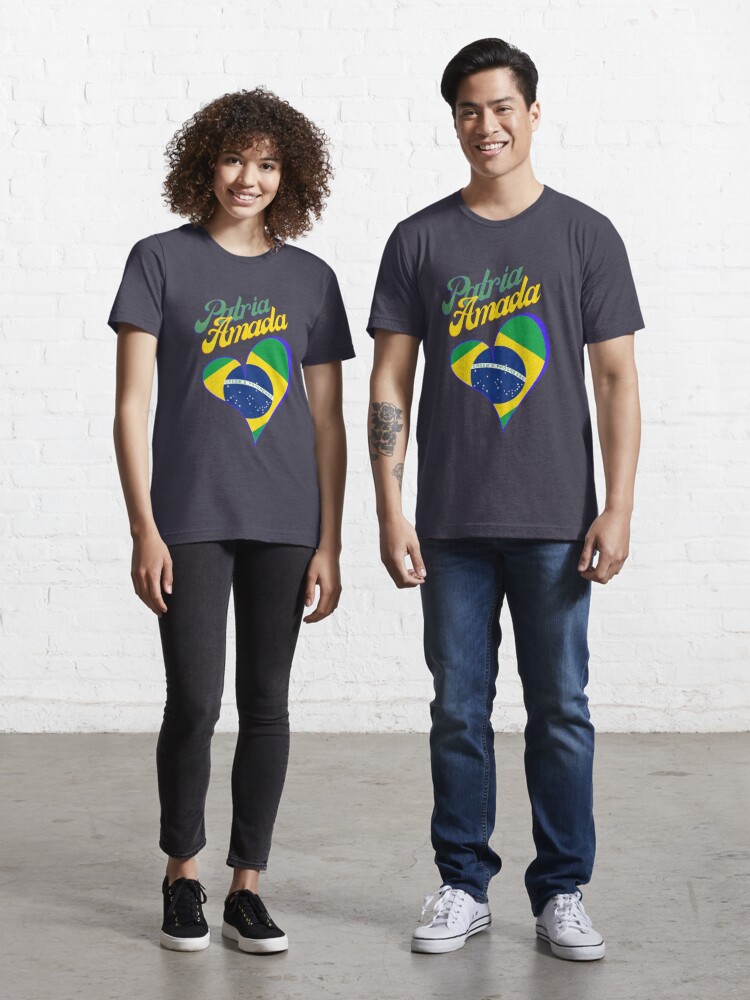 Brazil Map Brazilian Soccer Copacabana Brasil' Unisex Poly Cotton T-Shirt