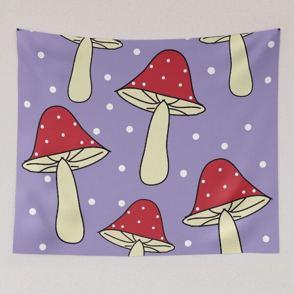 Item preview, Cute mushroom in purple pool pattern designed and sold by fluffyfamcraft.