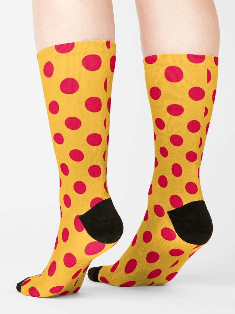 Yellow Cross on Bright Red Color Red Socks | Redbubble