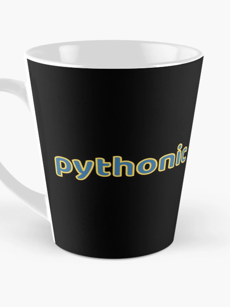 Thumbnail 3 von 4, Kaffeebecher, Pythonic - Python Programmierer Blau / Gelb Text Design designt und verkauft von geeksta.