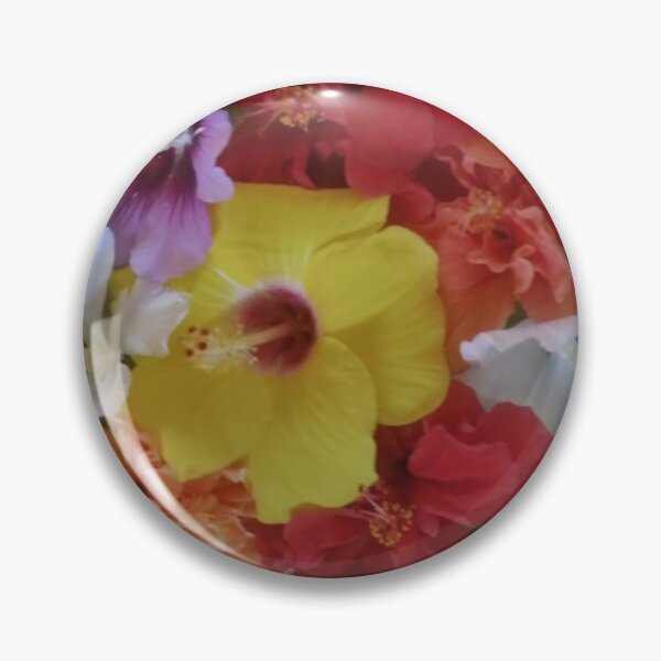 Item preview, Multi-colored hibiscus flowers designed and sold by LeJeuneGifts.
