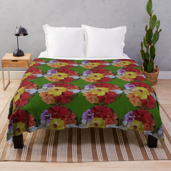 Item preview, Multi-colored hibiscus flowers designed and sold by LeJeuneGifts.