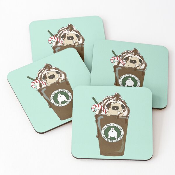 Item preview, Frozen Peppermint Mocha Pug-accino designed and sold by Shelby Large.