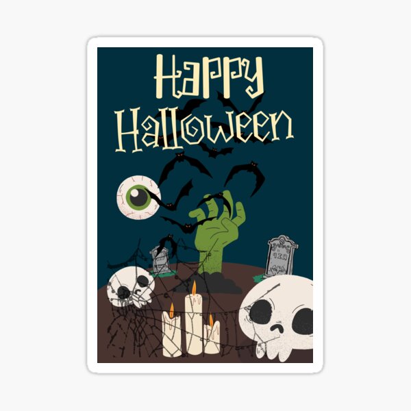"Happy Spooky Halloween The Spirit of Halloween Returns" Sticker for