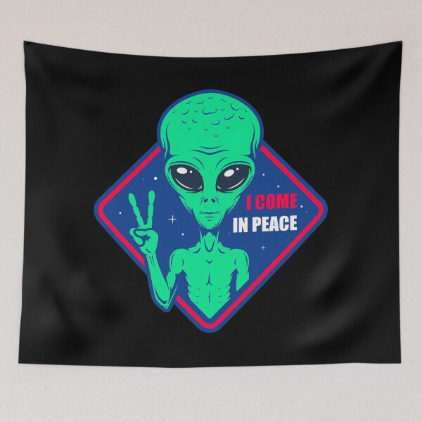 Item preview, Little Green Alien I Come in Peace Funny Meme designed and sold by fomodesigns.