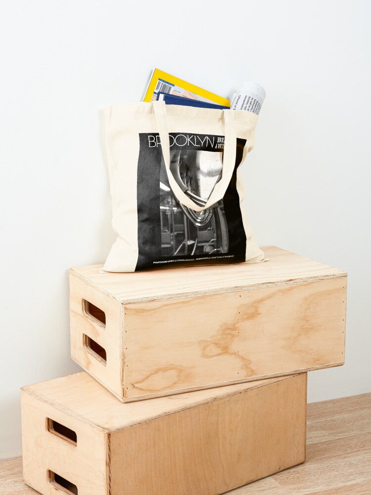 Alternate view of Brooklyn: Black and White Vintage Straphanger Tote Bag