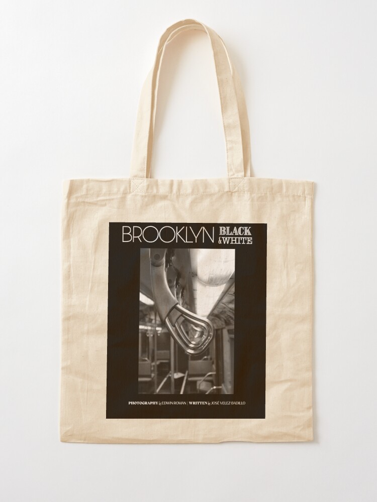 Alternate view of Brooklyn: Black and White Vintage Straphanger Tote Bag