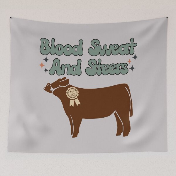 Item preview, Stock Show Steers - Blood Sweat And Steers  designed and sold by handsoftime2020.