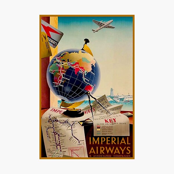 Item preview, IMPERIAL AIRWAYS : Vintage Airline Advertising Print designed and sold by posterbobs.