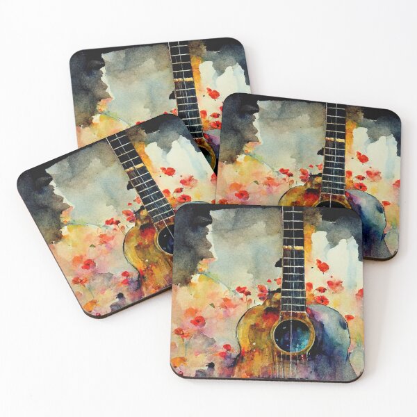 Item preview, Watercolor Guitar with Flowers designed and sold by Staibshine.