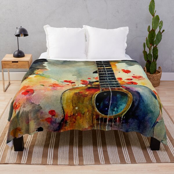 Artikelvorschau, Watercolor Guitar with Flowers entworfen und verkauft von Staibshine.
