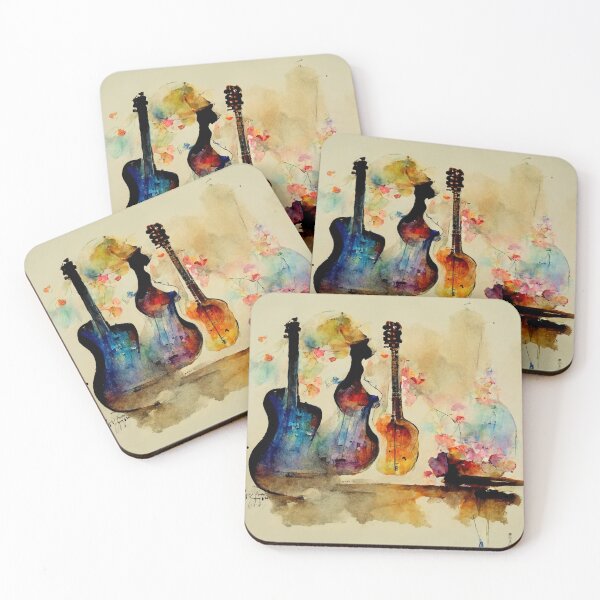 Item preview, Watercolor Guitar Trio designed and sold by Staibshine.