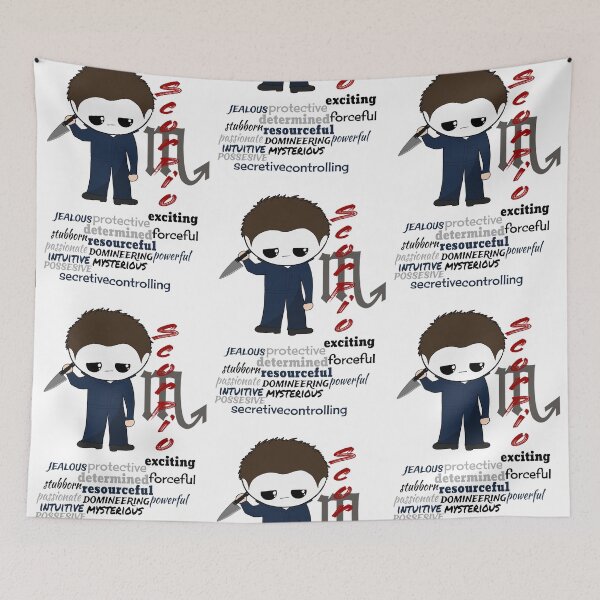 Item preview, Scorpio Zodiac Horror Monster- funny, cute, october, november, sign, horoscope, creepy, thriller, movie, film, traits, kitchen, butcher, knife, insane, scary, killers, fiction, kawaii, chibi designed and sold by Bruh-llc.