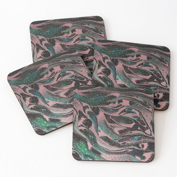 Item preview, Martian Landscape, Flowing Lava , Abstract Art Pink Green, Veins and Capularie, Marble Slabs, Virus Magnified designed and sold by Nostrathomas66.