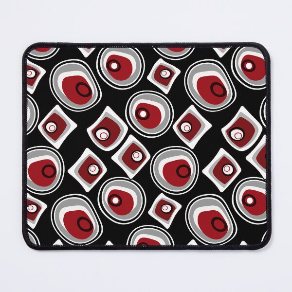 Item preview, Abstraction pebbles black red white modern circles dots shapes designed and sold by fuzzyfox.