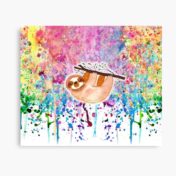 Vista previa del artículo con la obra «Acuarela Pereza - Rainbow Paint», diseñado y vendido por SaradaBoru.