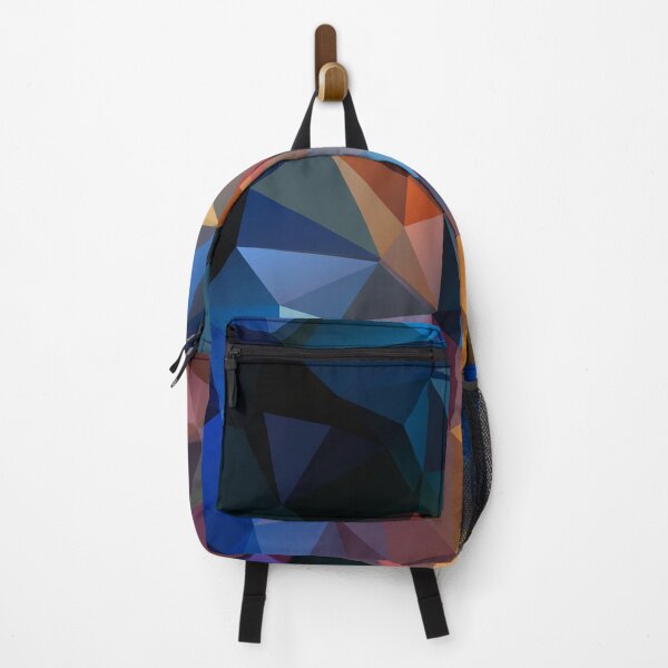 Item preview, Abstract print geometrical pattern of triangles polygon. Fabric design in bright colors designed and sold by fuzzyfox.