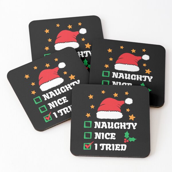 Item preview, Funny Christmas Checklist Clothes, Naughty Nice I Tried, Naughty Santa Costume, Naughty Christmas Apparel designed and sold by praewapy.