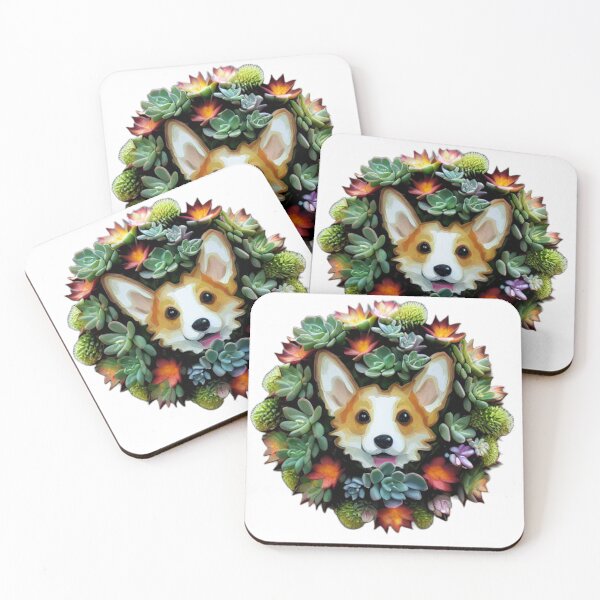 Item preview, Corgi Succulent Wreath designed and sold by Paint-of-Heart.