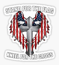 Stand for the Flag, Kneel for the Cross Sticker