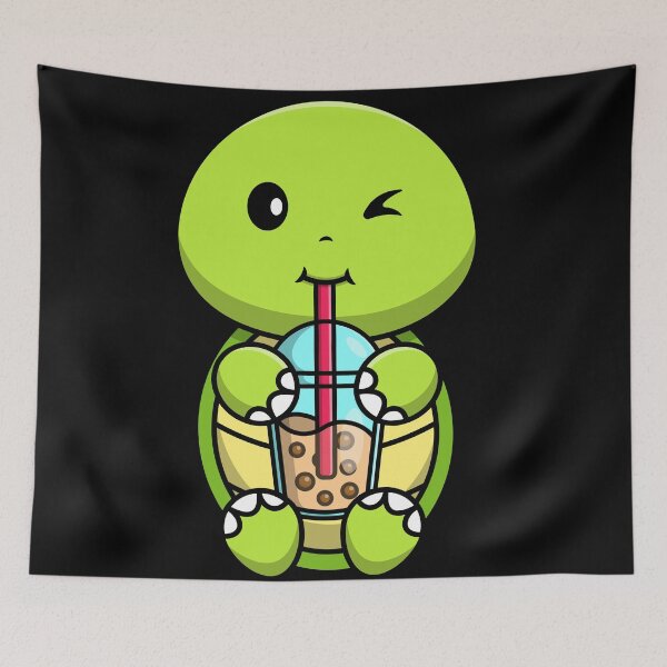 Item preview, Bubble Tea Lover  Cute Kawaii Turtle designed and sold by Artistusha.