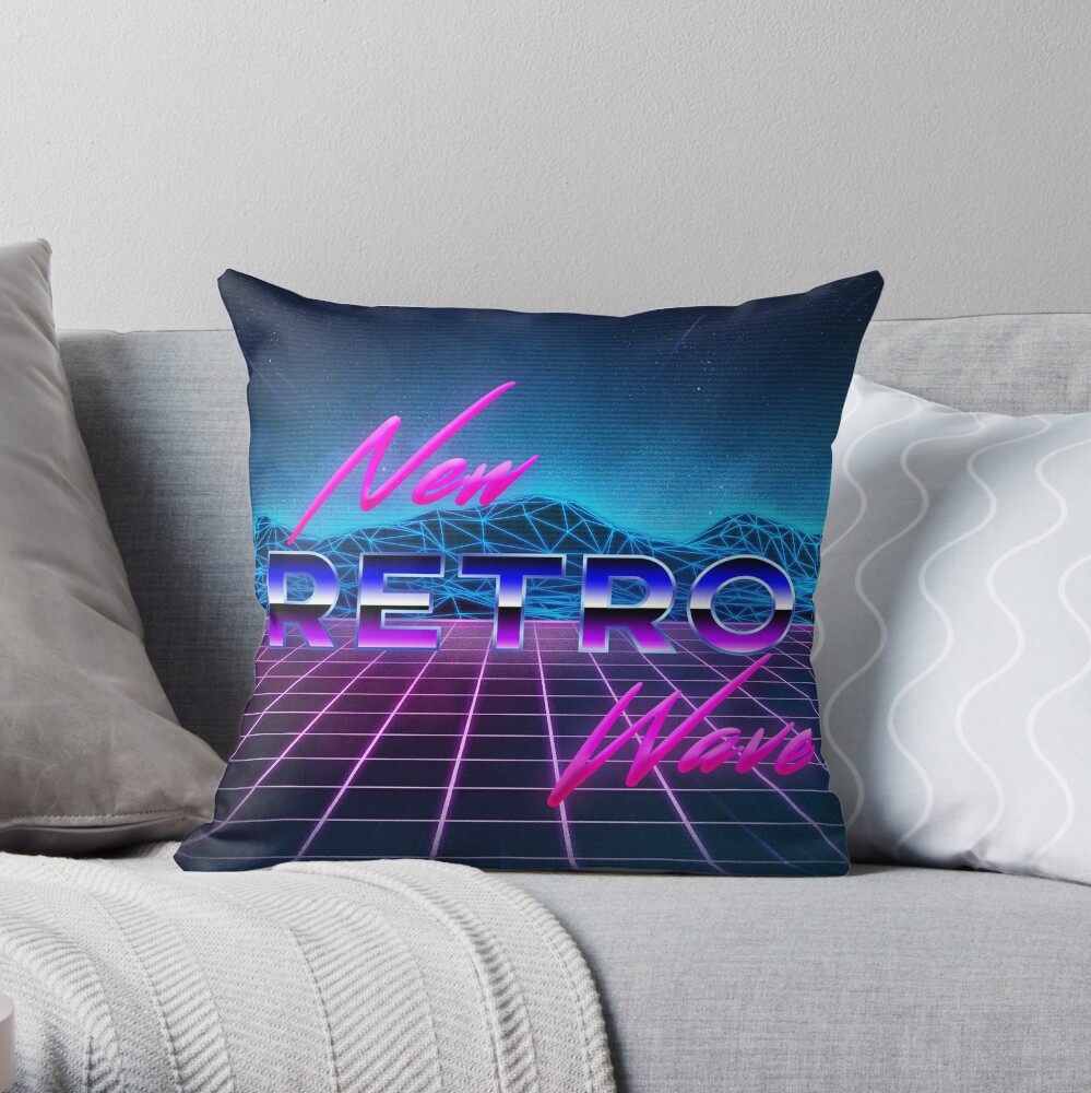 Hot New Retro Wave Throw Pillow by Isaiah Hunter TP-2ENJBW1S