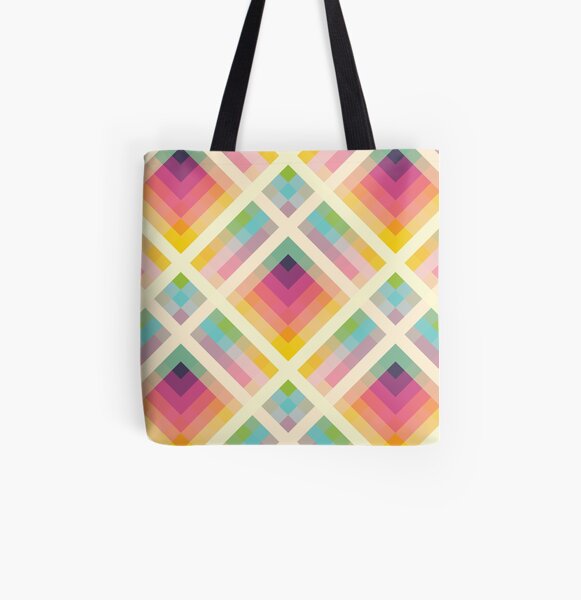Retro Rainbow All Over Print Tote Bag