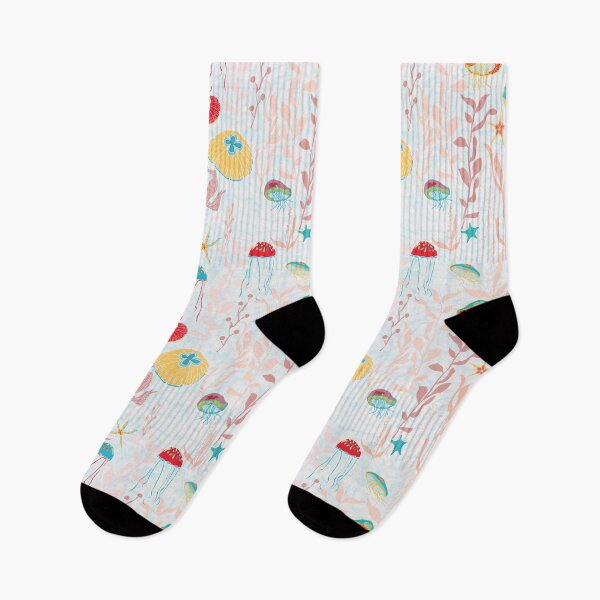Item preview, Jellyfish Garden repeat pattern designed and sold by ClareMDesign.