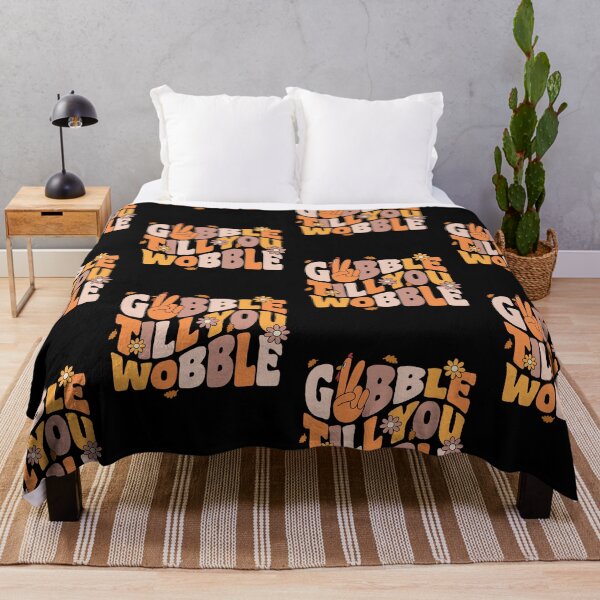 Item preview, Gobble Till You Wobble Funny Retro Groovy Thanksgiving designed and sold by GravitiTees.