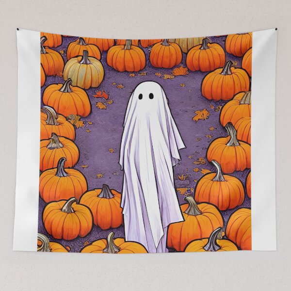 Item preview, Ghost in a pumpkin patch designed and sold by MoriMoratorium.