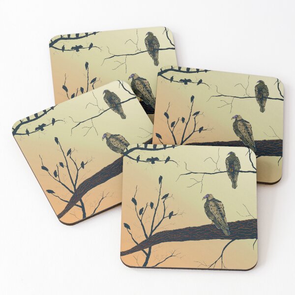 Item preview, Turkey Vultures in Trees - Black Ink with Watercolor Markers designed and sold by SfidaDesigns.