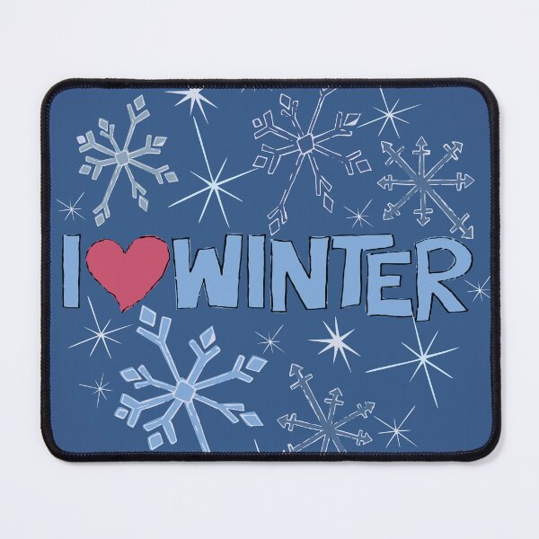 Item preview, I Heart Winter Illustrated Text with snowflakes designed and sold by AngelDawnDesign.
