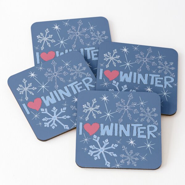 Item preview, I Heart Winter Illustrated Text with snowflakes designed and sold by AngelDawnDesign.