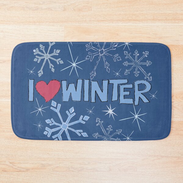 Item preview, I Heart Winter Illustrated Text with snowflakes designed and sold by AngelDawnDesign.