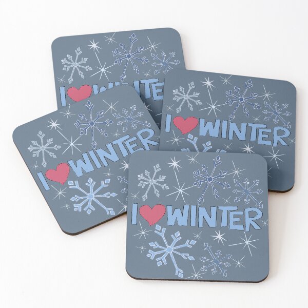 Item preview, I Heart Winter Illustrated Text with snowflakes designed and sold by AngelDawnDesign.