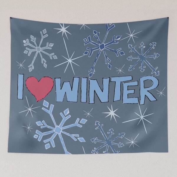 Item preview, I Heart Winter Illustrated Text with snowflakes designed and sold by AngelDawnDesign.