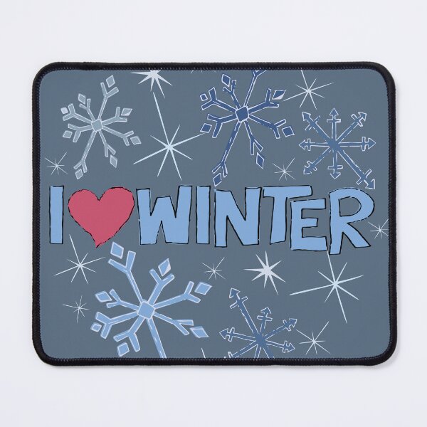 Item preview, I Heart Winter Illustrated Text with snowflakes designed and sold by AngelDawnDesign.