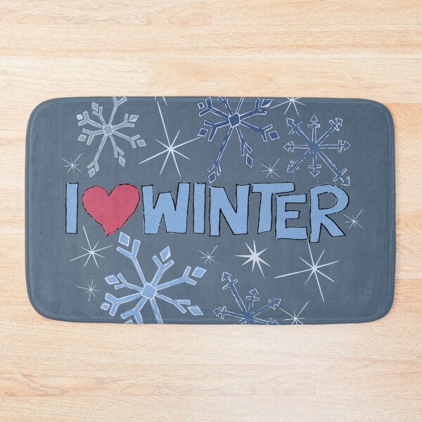 Item preview, I Heart Winter Illustrated Text with snowflakes designed and sold by AngelDawnDesign.
