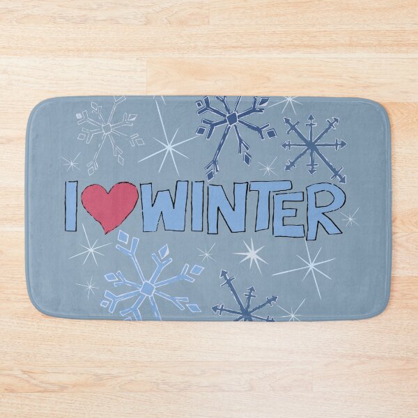 Item preview, I Heart Winter Illustrated Text with snowflakes designed and sold by AngelDawnDesign.